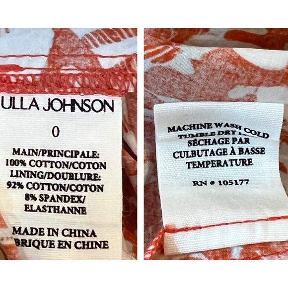 ULLA JOHNSON Alessa Floral Balloon Sleeve Cotton Midi Dress Size 0 - Picture 13 of 15